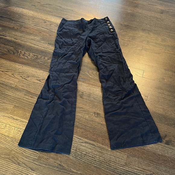 elevenses Pants - Elevenses Black Linen Blend Flare Pants 8 EUC Anthropologie